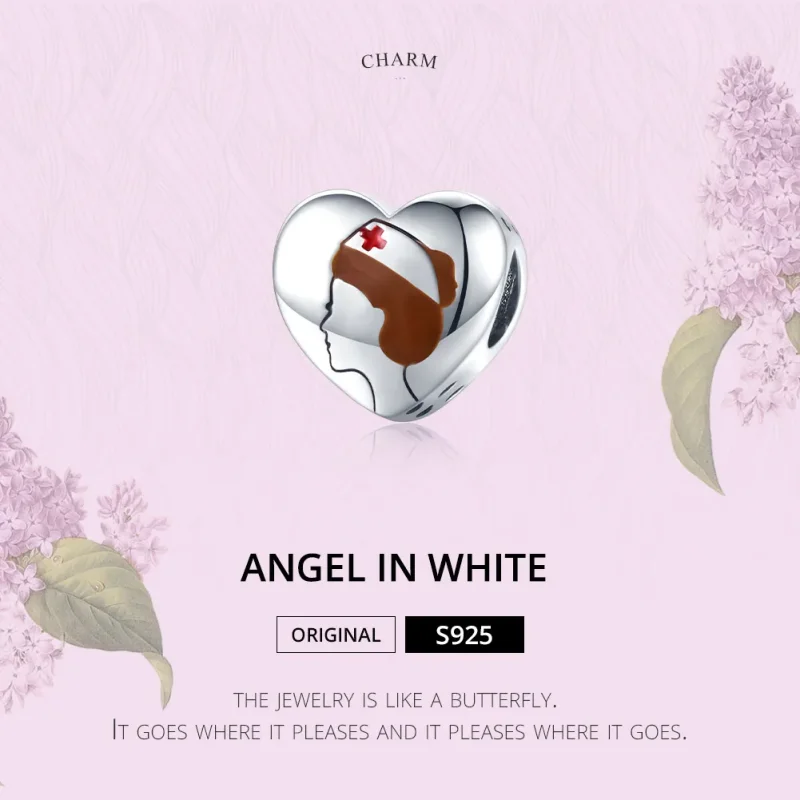(image for) Pandora Style Silver Medical Angel In White Nurse Charm - SCC1547 - View 6
