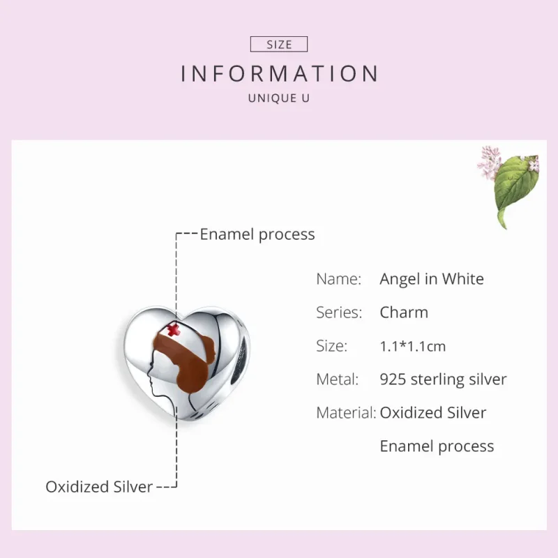 (image for) Pandora Style Silver Medical Angel In White Nurse Charm - SCC1547 - View 7