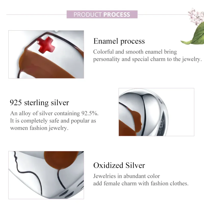 (image for) Pandora Style Silver Medical Angel In White Nurse Charm - SCC1547 - View 8