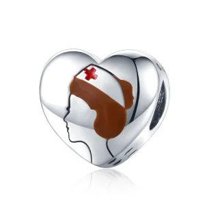 (image for) Pandora Style Silver Medical Angel In White Nurse Charm - SCC1547