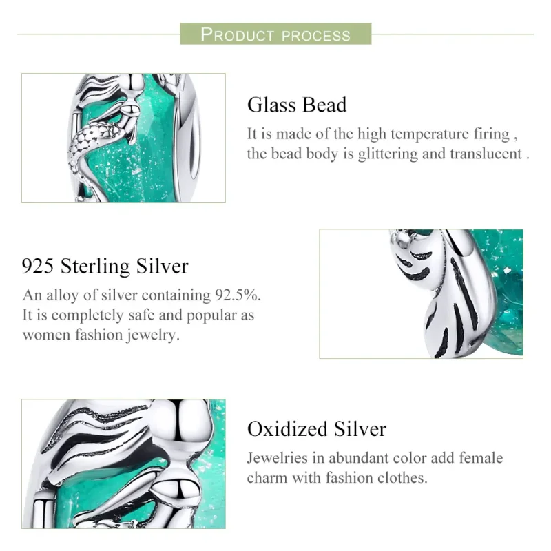 (image for) Pandora Style Silver Mermaid Charm - SCC1154 - View 4
