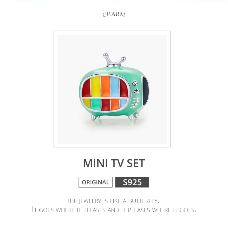 (image for) Pandora Style Silver Mini Color Tv Charm - SCC1861 - View 6
