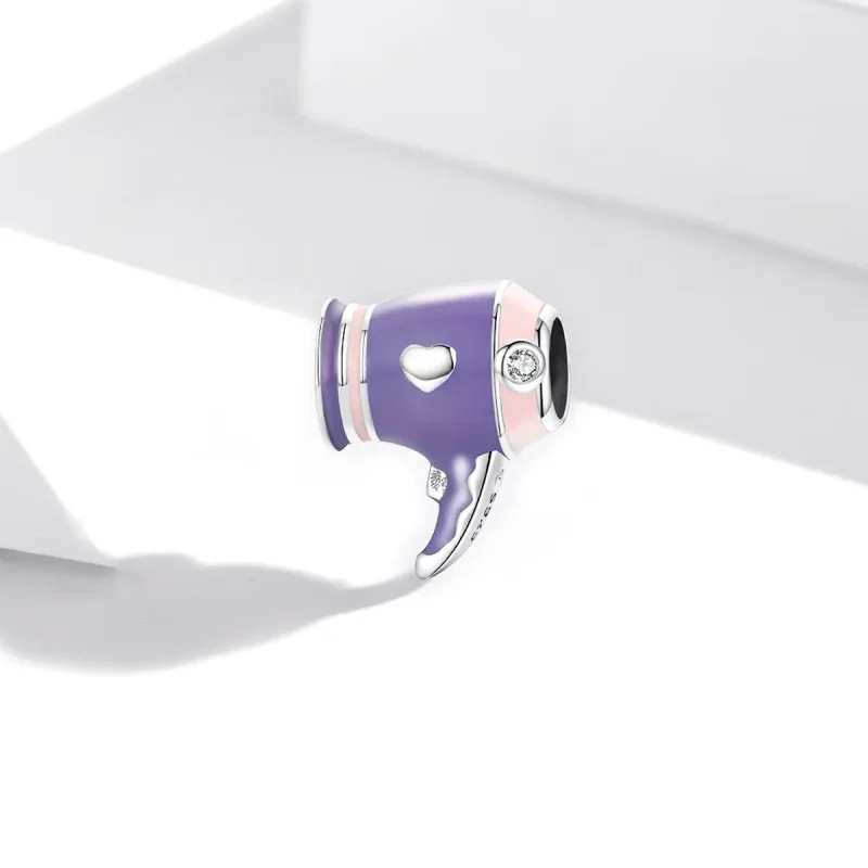 (image for) Pandora Style Silver Mini Hair Dryer Charm - SCC1865 - View 2