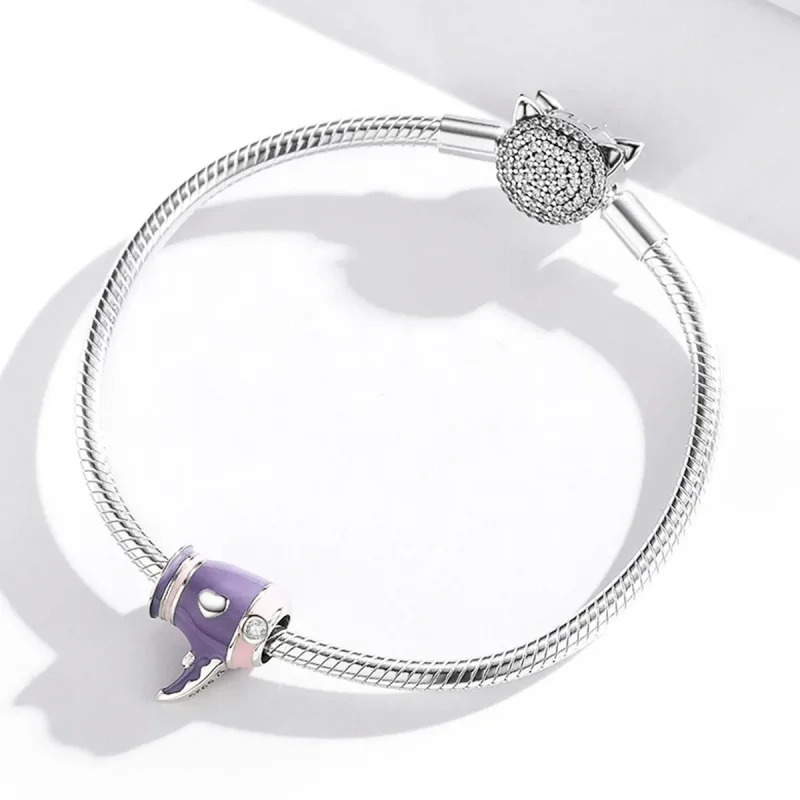 (image for) Pandora Style Silver Mini Hair Dryer Charm - SCC1865 - View 4