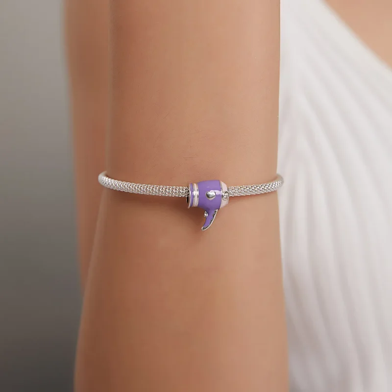 (image for) Pandora Style Silver Mini Hair Dryer Charm - SCC1865 - View 5