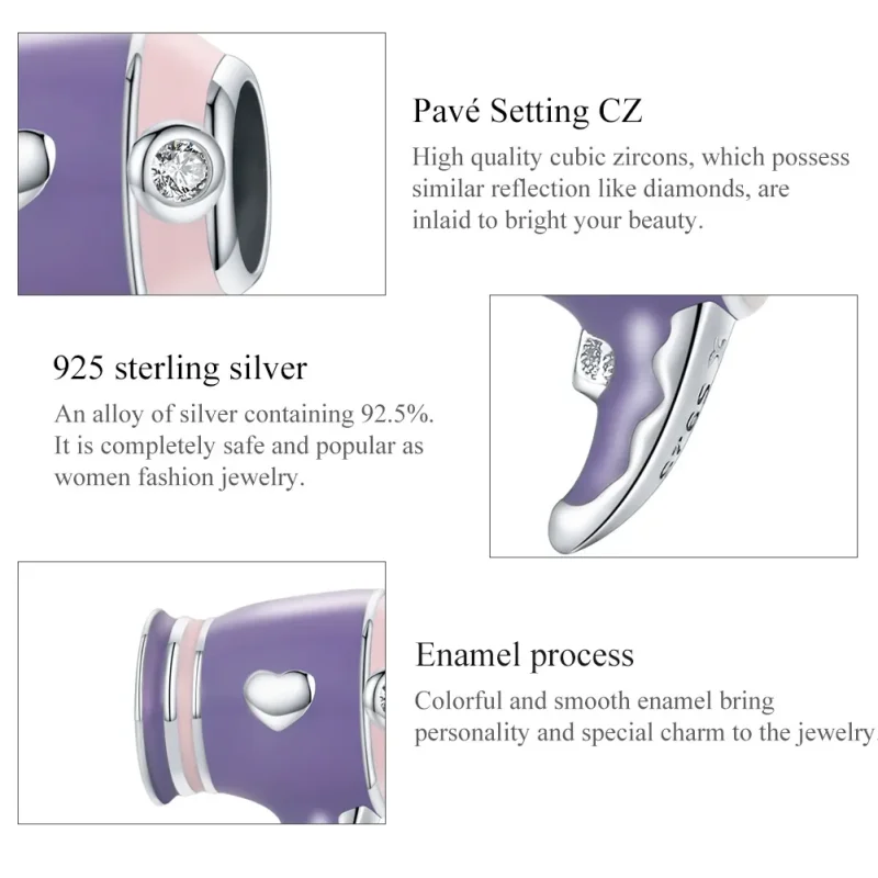(image for) Pandora Style Silver Mini Hair Dryer Charm - SCC1865 - View 8