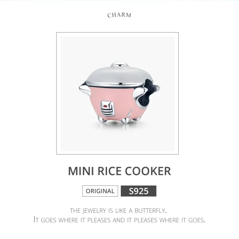 (image for) Pandora Style Silver Mini Rice Cooker Charm - SCC1862 - View 6