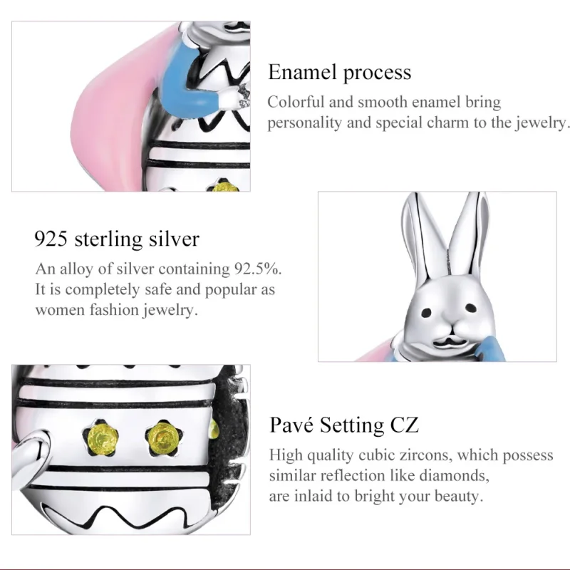 (image for) Pandora Style Silver Miss Rabbit Charm - SCC1754 - View 7
