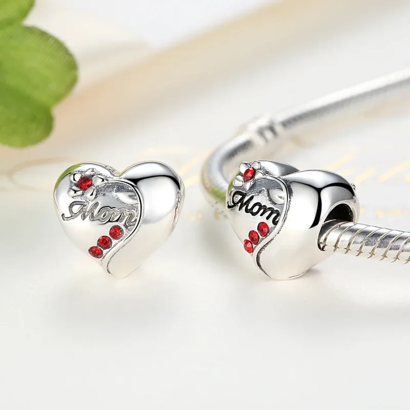 (image for) Pandora Style Silver Mom Heart Charm - SCC004 - View 4