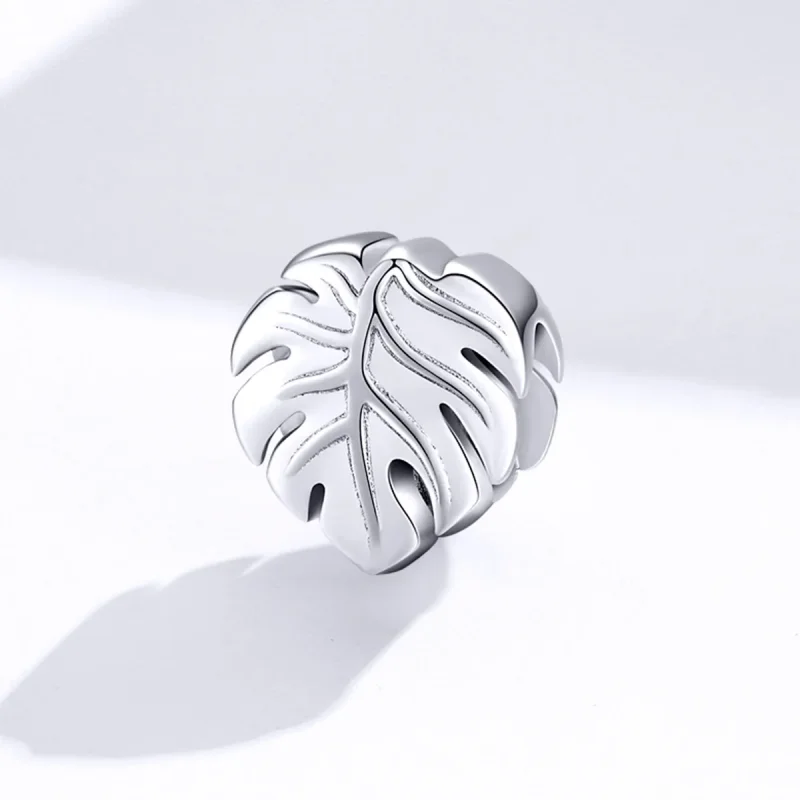 (image for) Pandora Style Silver Monstera Charm - BSC141 - View 2