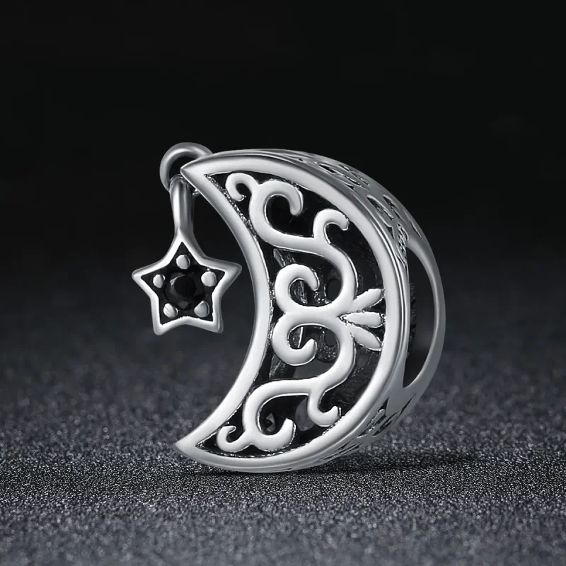 (image for) Pandora Style Silver Moon And Star Charm - SCC483 - View 3