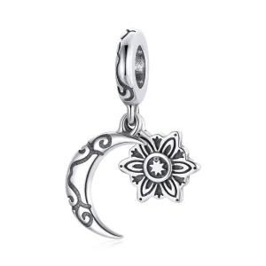 (image for) Pandora Style Silver Moon Lotus Charm - SCC1826