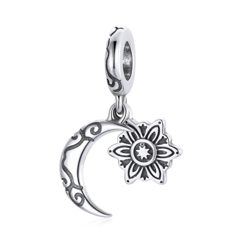 (image for) Pandora Style Silver Moon Lotus Charm - SCC1826