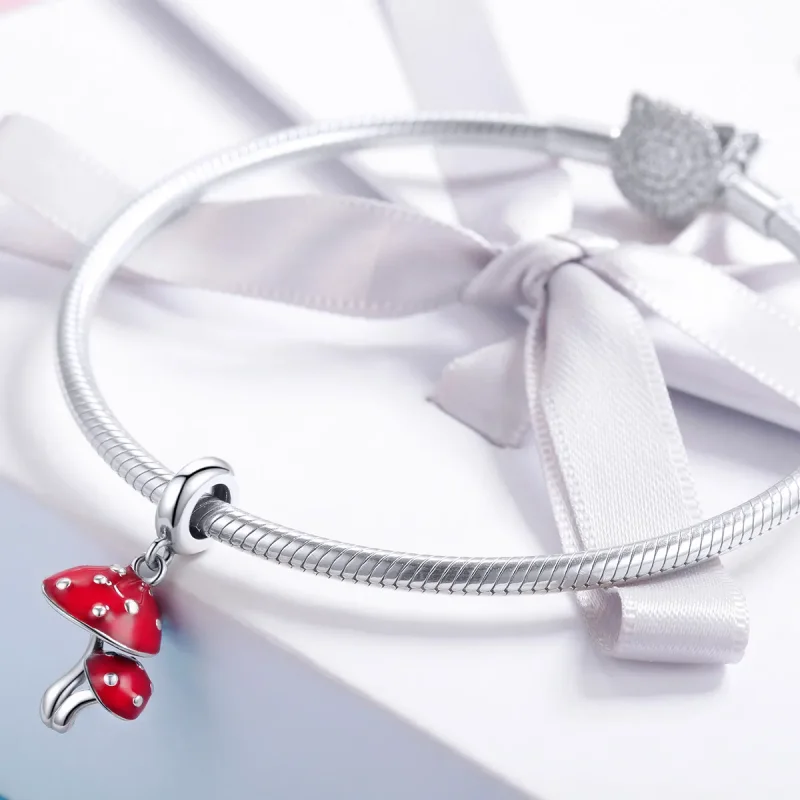 (image for) Pandora Style Silver Mushroom Dangle - SCC1060 - View 3