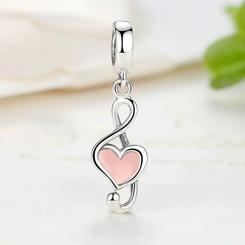 (image for) Pandora Style Silver Musical Notes Dangle - SCC110 - View 3