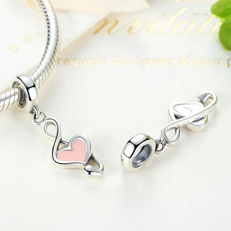 (image for) Pandora Style Silver Musical Notes Dangle - SCC110 - View 4