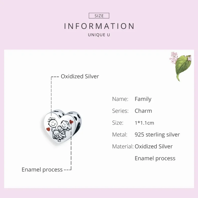 (image for) Pandora Style Silver My Family Charm - BSC237 - View 7