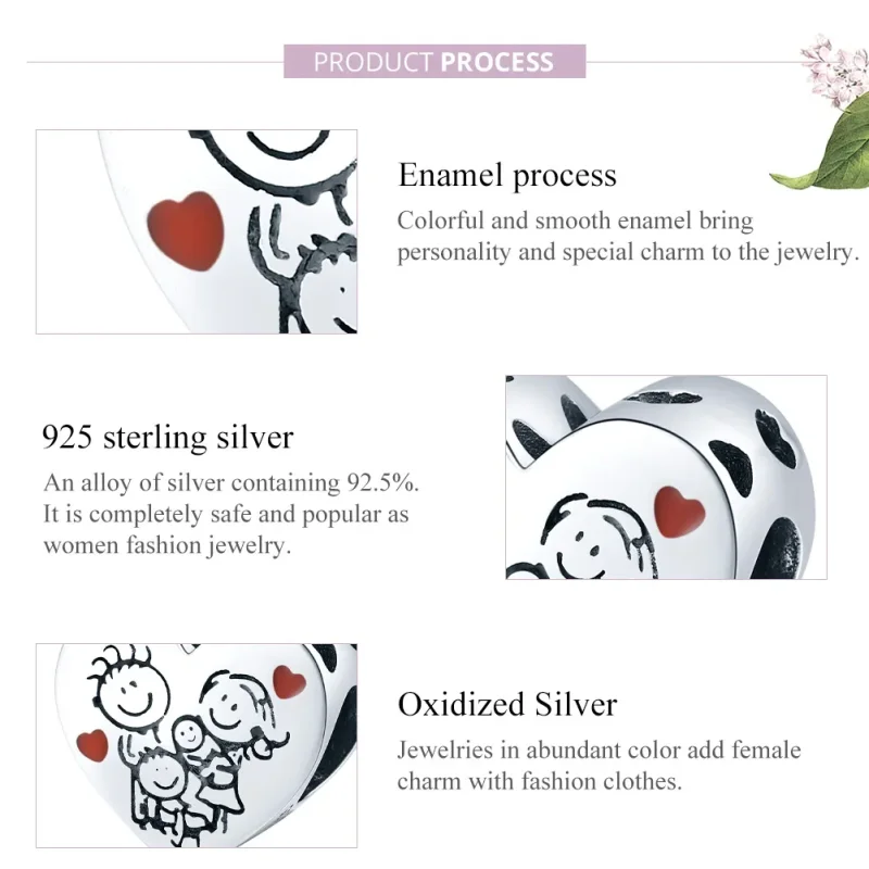 (image for) Pandora Style Silver My Family Charm - BSC237 - View 8
