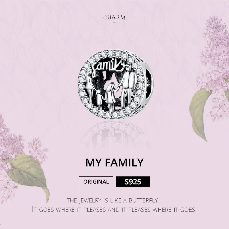 (image for) Pandora Style Silver My Family Charm - SCC1184 - View 2