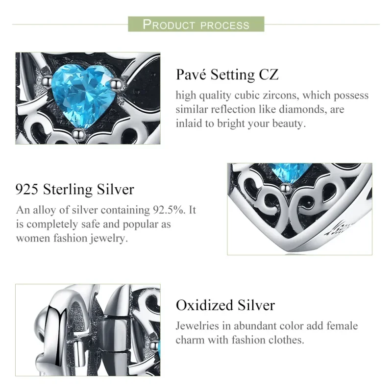 (image for) Pandora Style Silver Mystical Stone Charm - SCC1053 - View 6