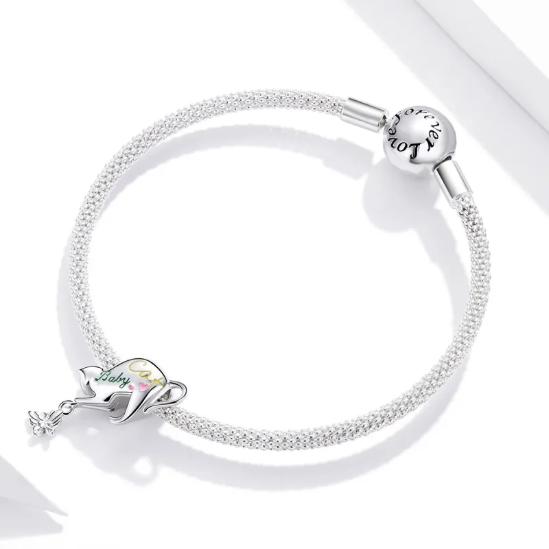 (image for) Pandora Style Silver Naughty Cat Charm - SCC1678 - View 3