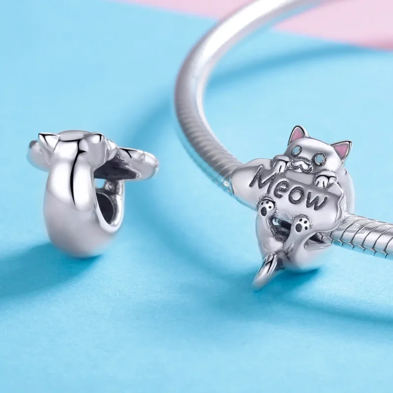 (image for) Pandora Style Silver Naughty Cat Perfume Bottle Charm - SCC874 - View 4
