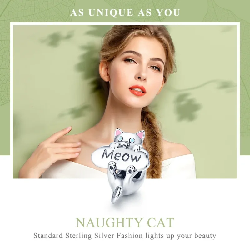 (image for) Pandora Style Silver Naughty Cat Perfume Bottle Charm - SCC874 - View 6