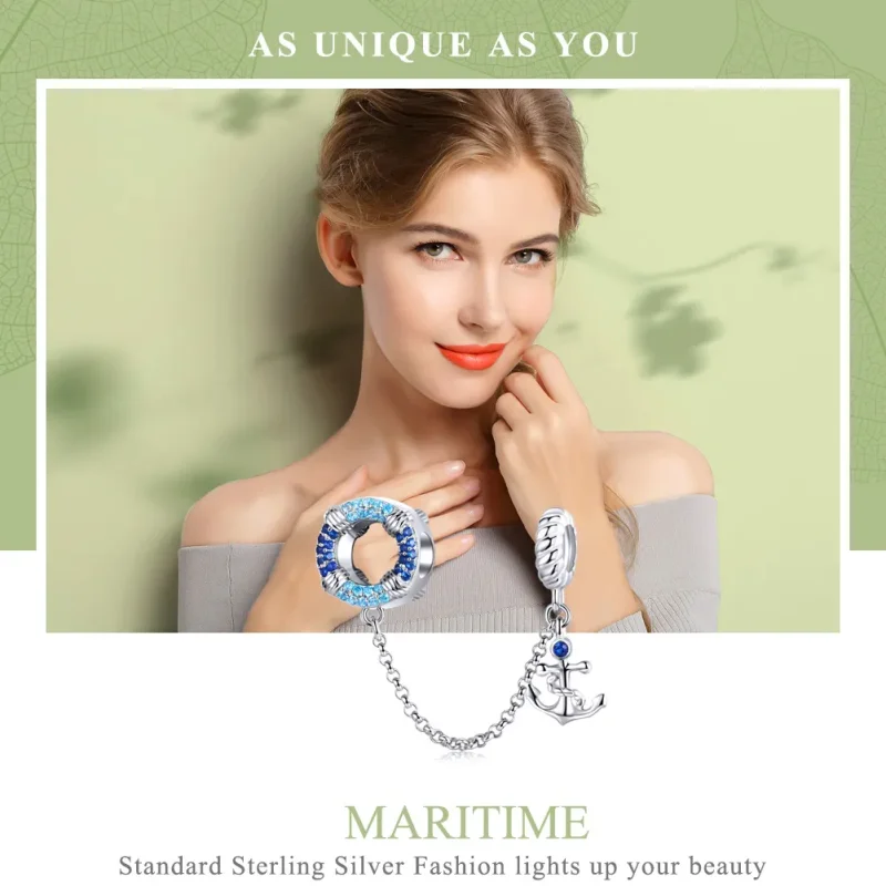 (image for) Pandora Style Silver Nautical Era Safety Chain - SCC1149 - View 2