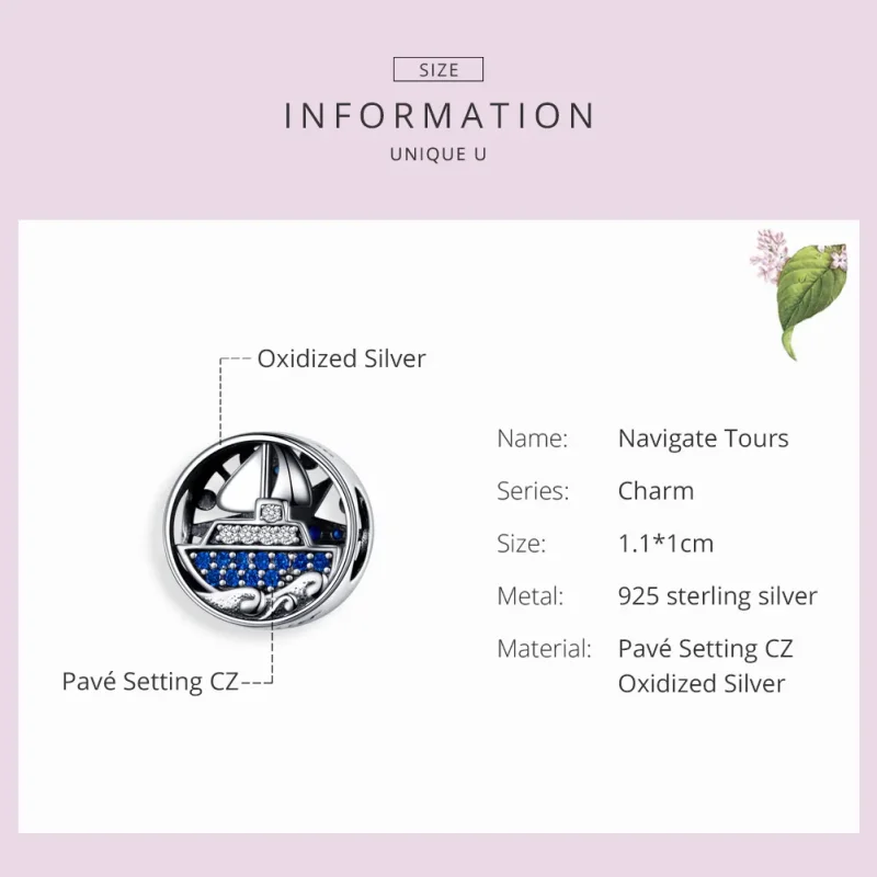 (image for) Pandora Style Silver Nautical Travel Charm - SCC1197 - View 3
