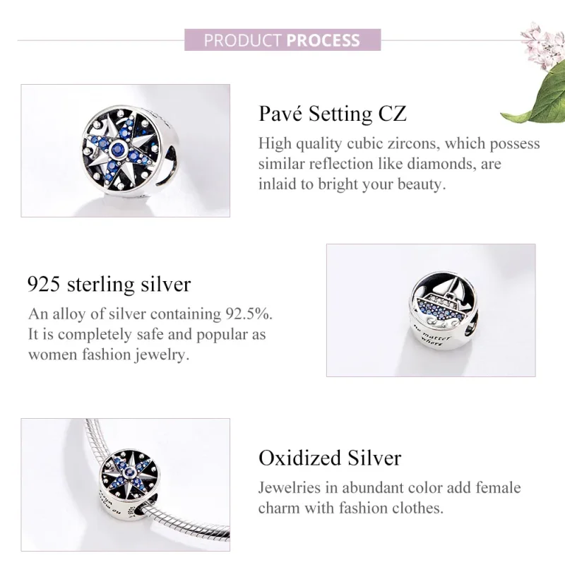 (image for) Pandora Style Silver Nautical Travel Charm - SCC1197 - View 4