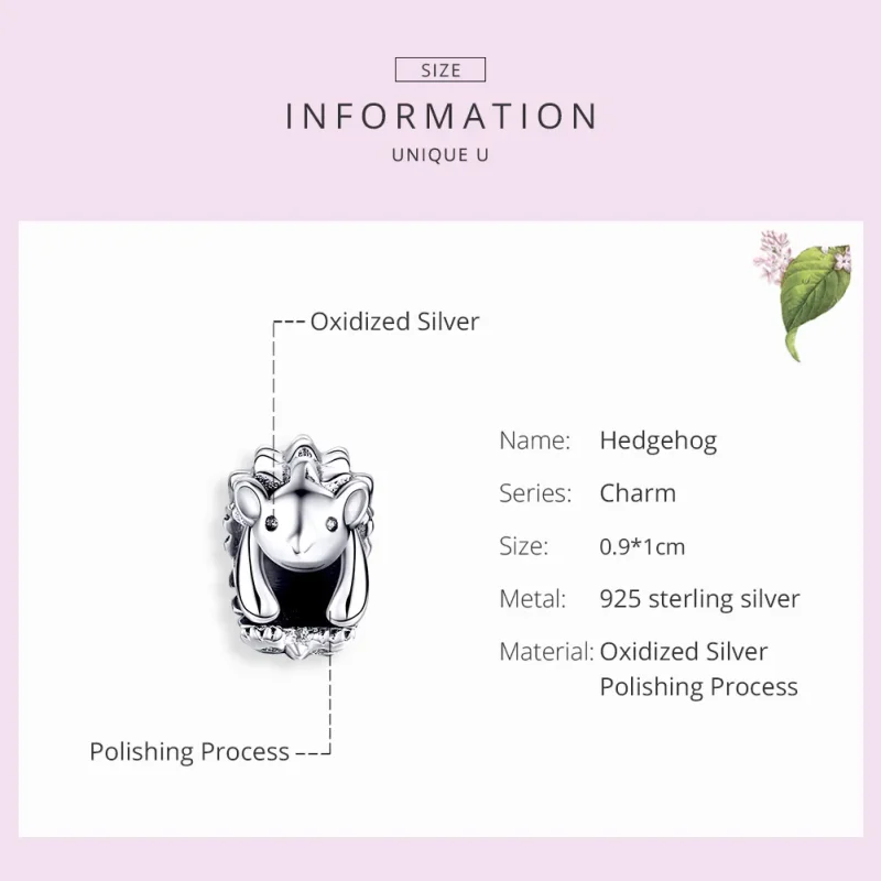 (image for) Pandora Style Silver Nino The Hedgehog Charm - SCC1420 - View 7