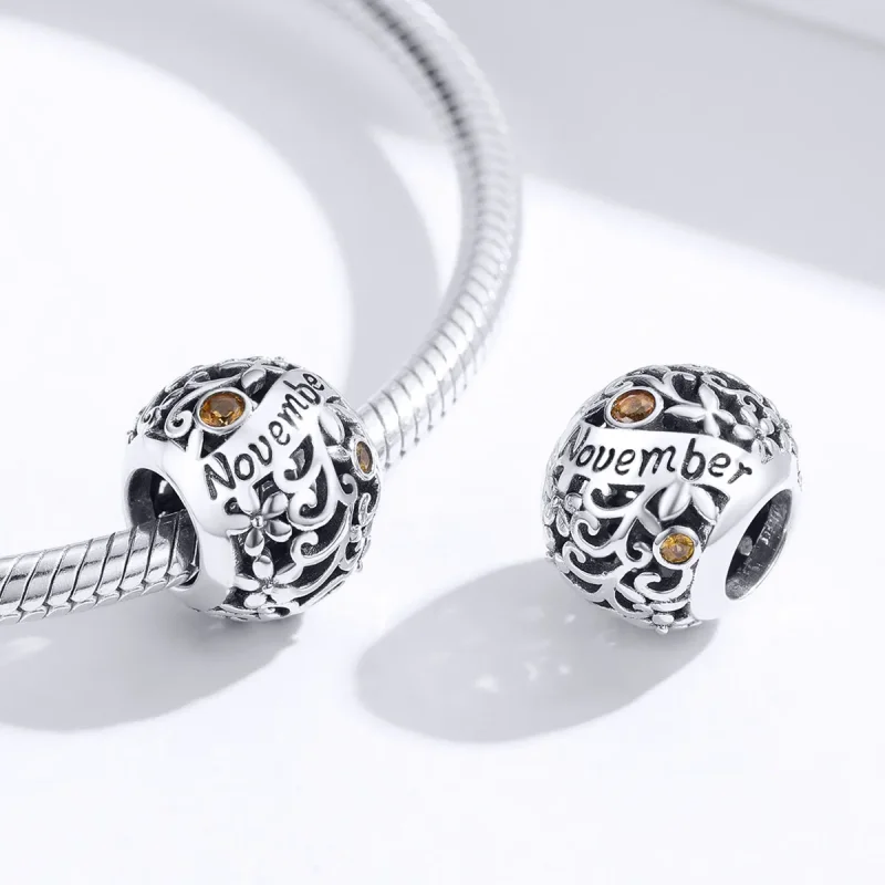 (image for) Pandora Style Silver November Birthstone Charm - SCC1385-11 - View 2