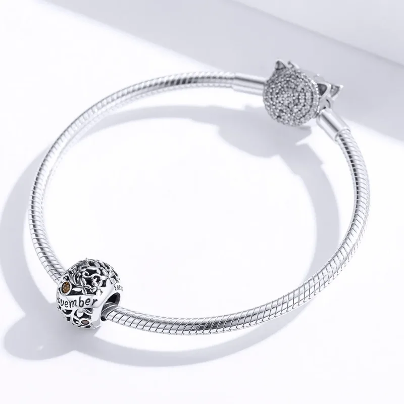 (image for) Pandora Style Silver November Birthstone Charm - SCC1385-11 - View 3