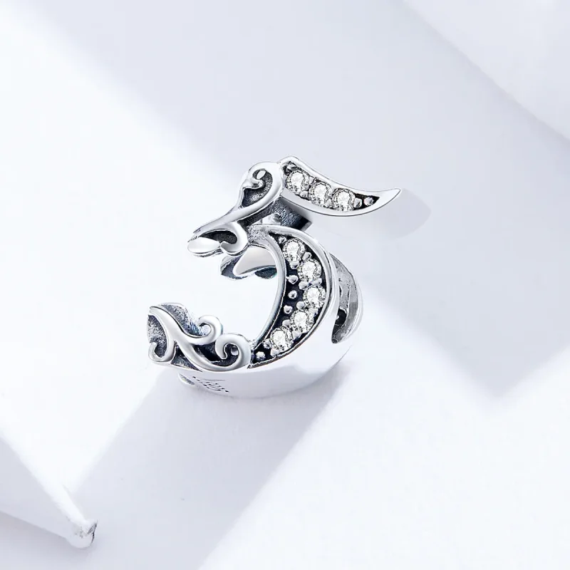 (image for) Pandora Style Silver Number 5 Charm - SCC1418-5 - View 2