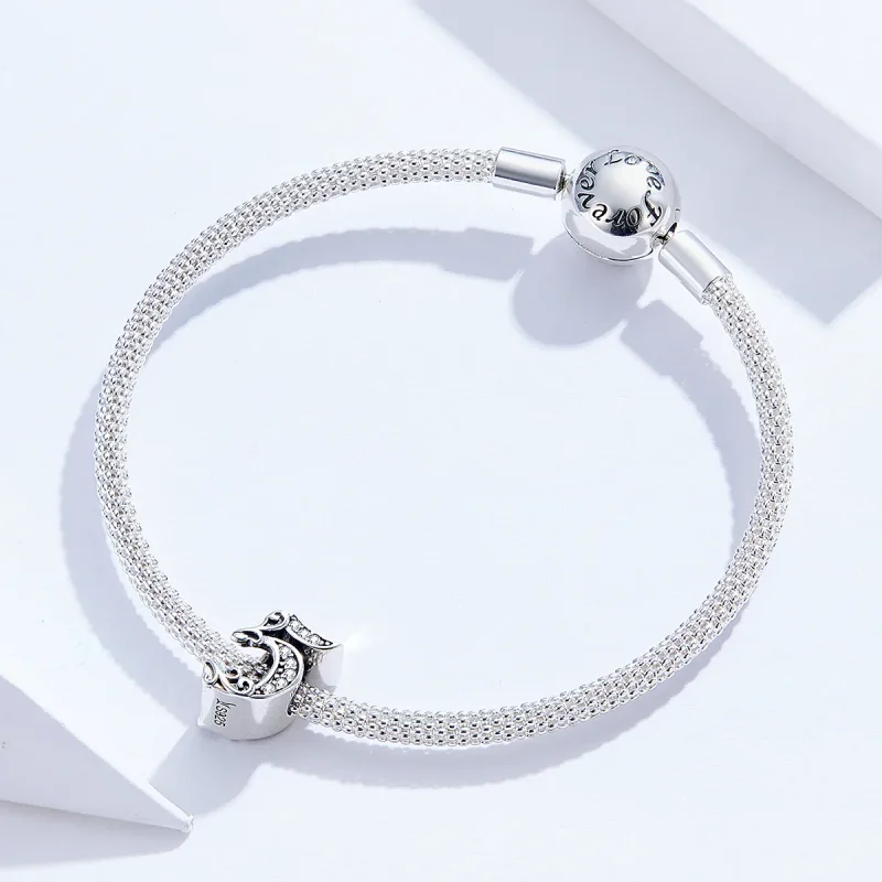 (image for) Pandora Style Silver Number 5 Charm - SCC1418-5 - View 3
