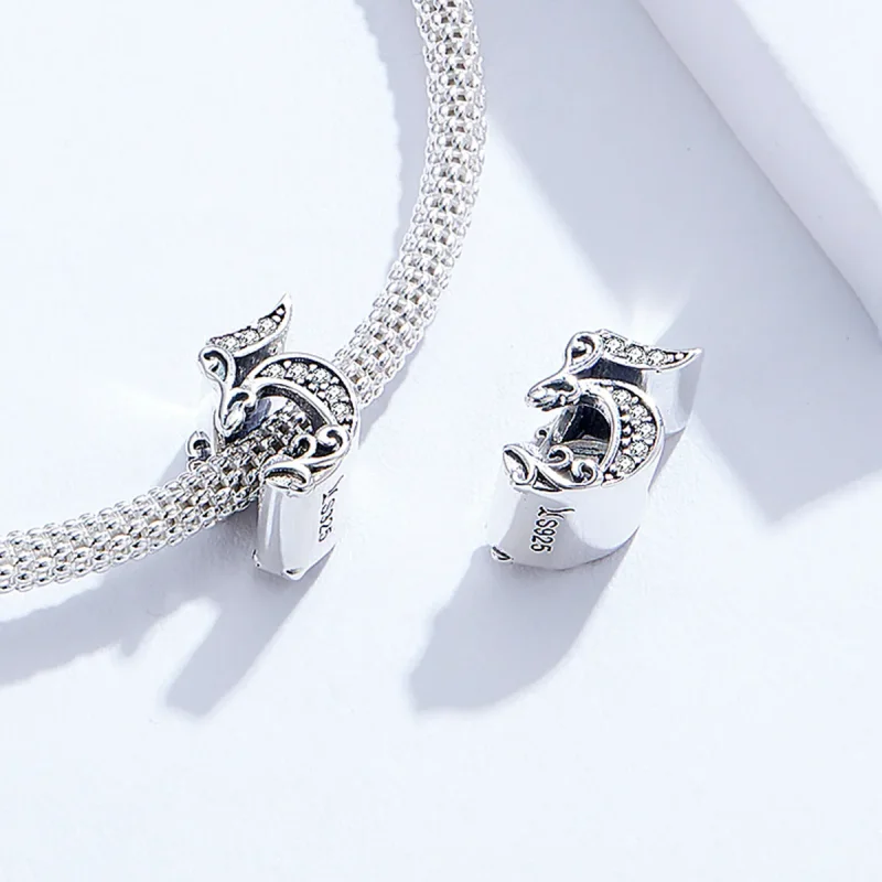 (image for) Pandora Style Silver Number 5 Charm - SCC1418-5 - View 4
