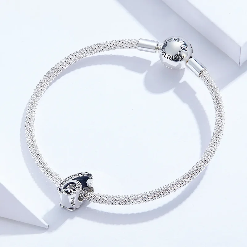(image for) Pandora Style Silver Number 6 Charm - SCC1418-6 - View 3