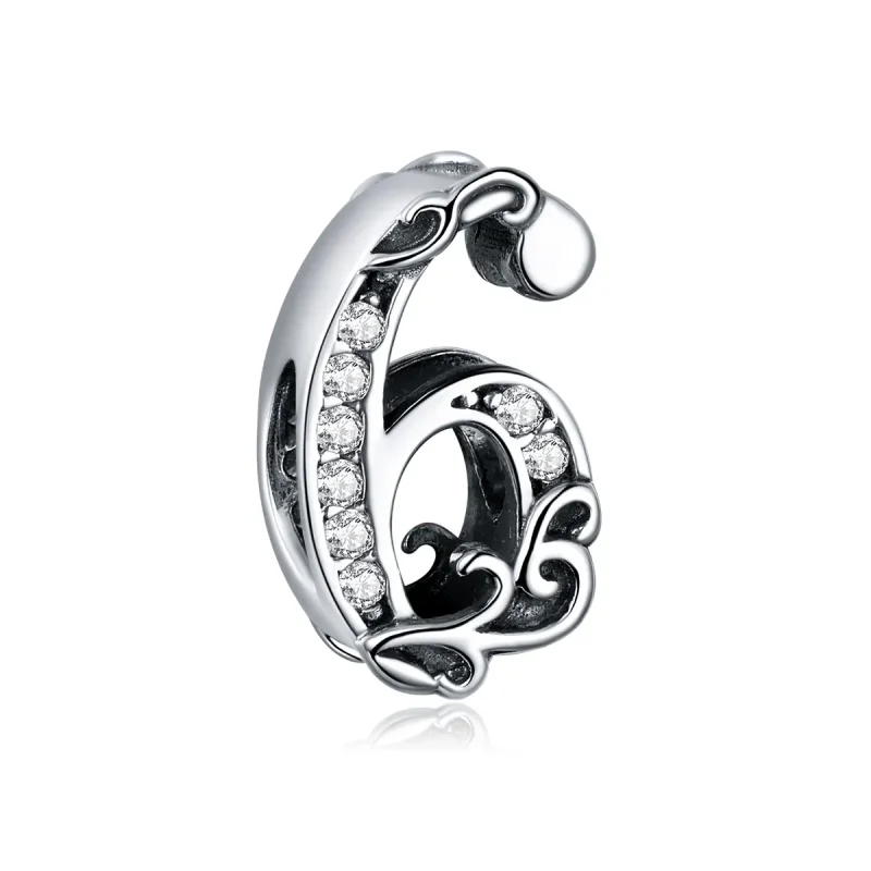 (image for) Pandora Style Silver Number 6 Charm - SCC1418-6