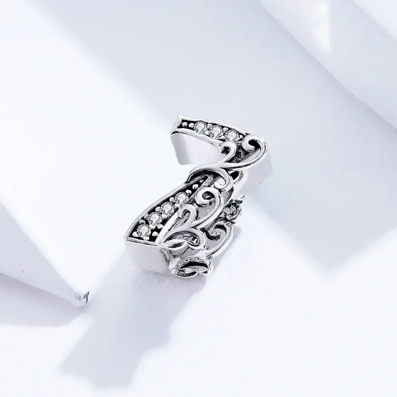 (image for) Pandora Style Silver Number 7 Charm - SCC1418-7 - View 2