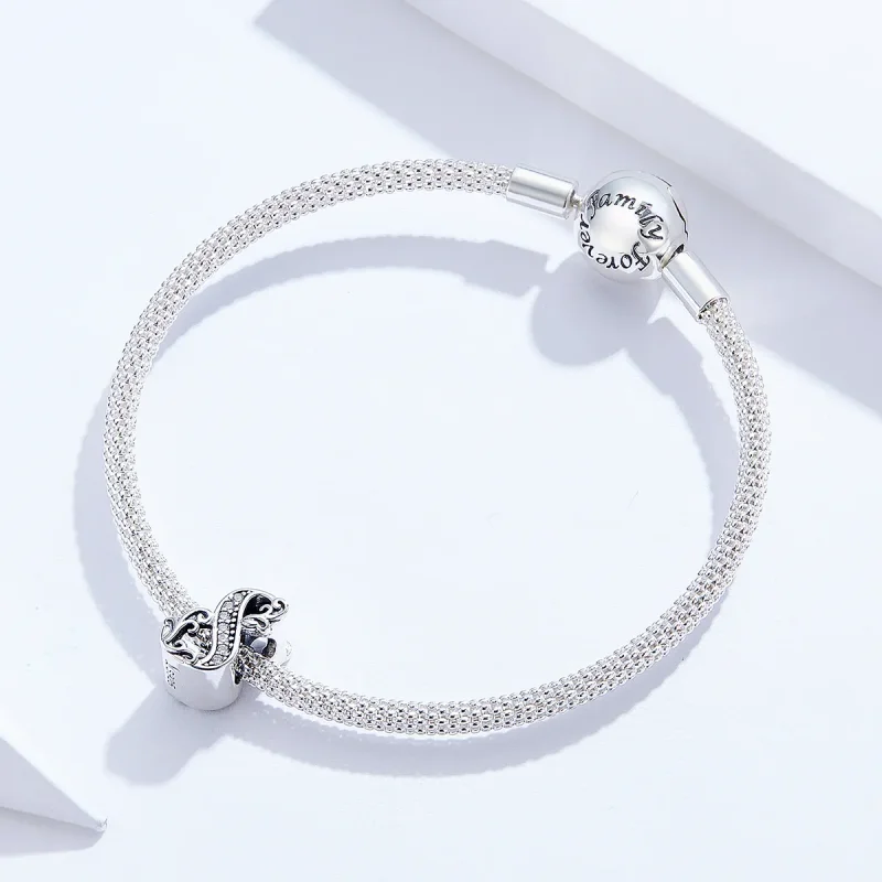 (image for) Pandora Style Silver Number 8 Charm - SCC1418-8 - View 3