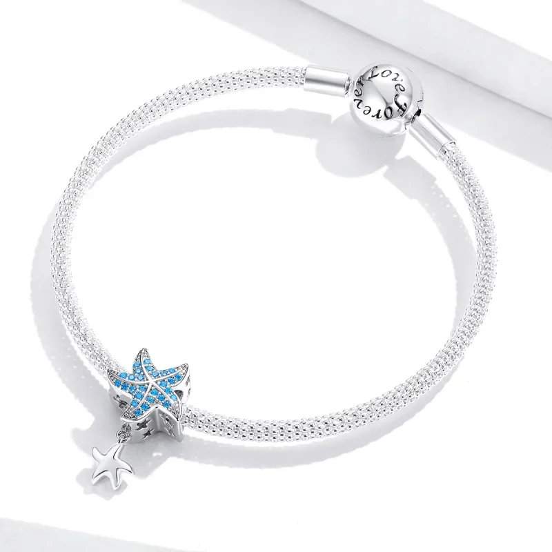 (image for) Pandora Style Silver Oceanic Starfish Charm - BSC252 - View 3