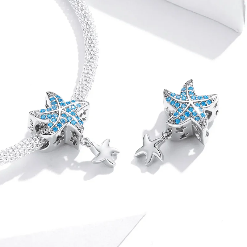 (image for) Pandora Style Silver Oceanic Starfish Charm - BSC252 - View 4