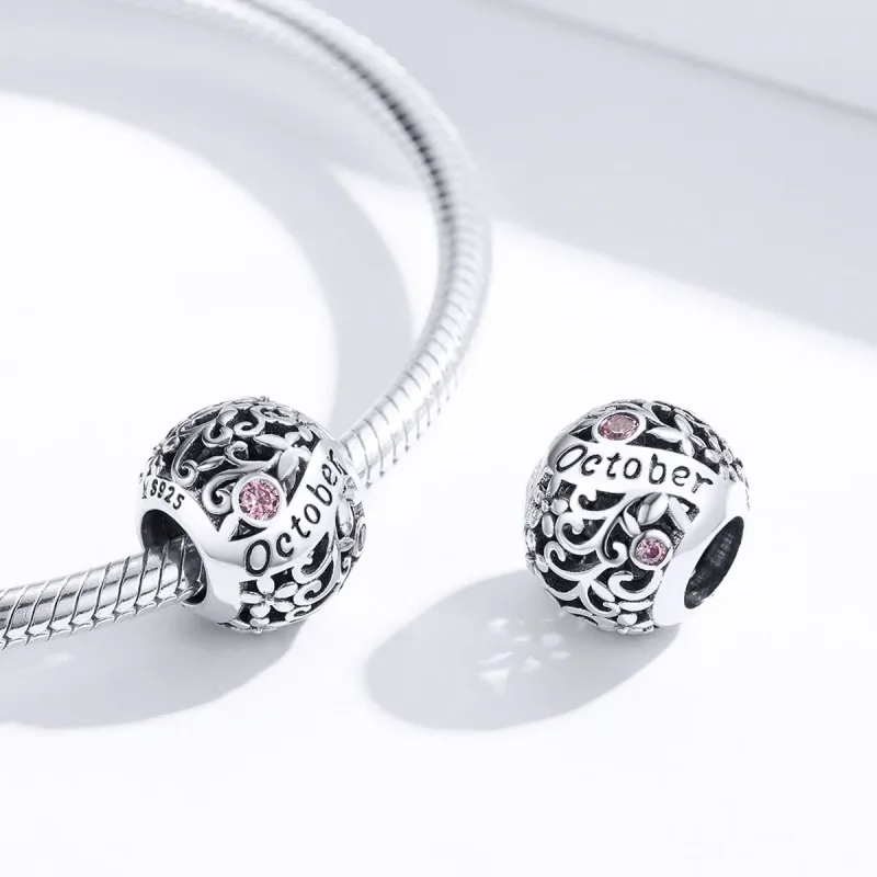 (image for) Pandora Style Silver October Birthstone Charm - SCC1385-10 - View 3