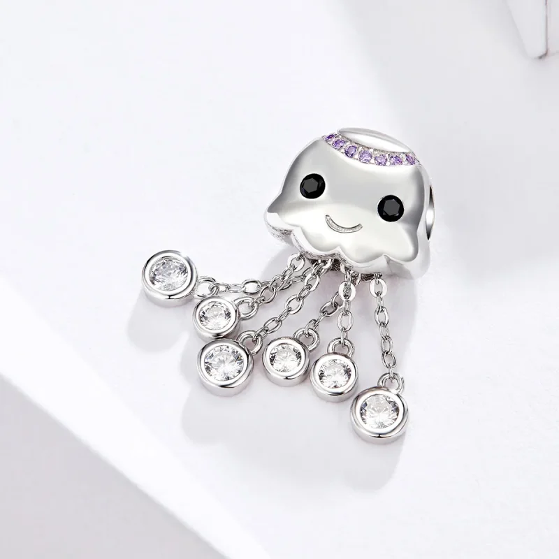 (image for) Pandora Style Silver Octopus Charm - BSC081 - View 2