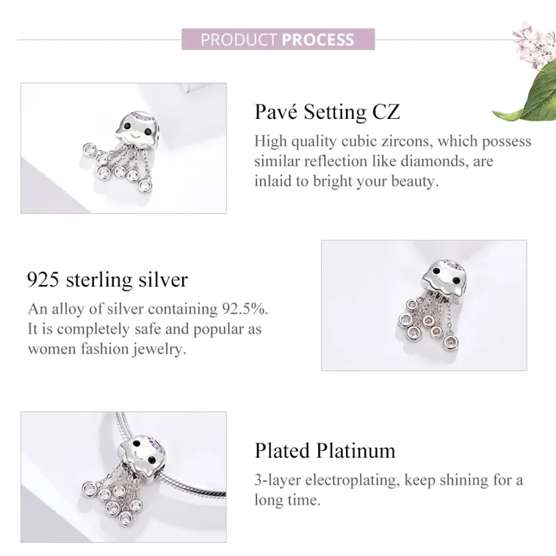 (image for) Pandora Style Silver Octopus Charm - BSC081 - View 7