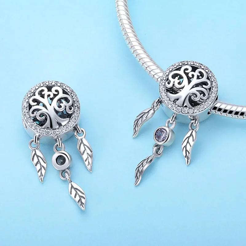 (image for) Pandora Style Silver Openwork Dreamcatcher Charm - SCC723 - View 2