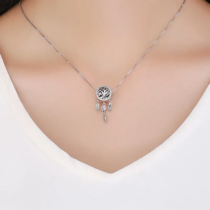(image for) Pandora Style Silver Openwork Dreamcatcher Charm - SCC723 - View 5