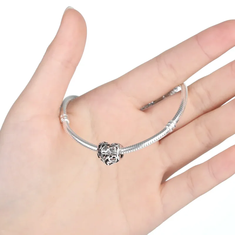 (image for) Pandora Style Silver Openwork Hearts Charm - SCC024 - View 4