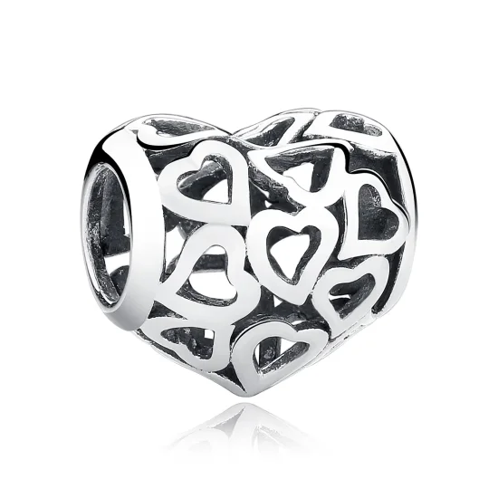 (image for) Pandora Style Silver Openwork Hearts Charm - SCC024