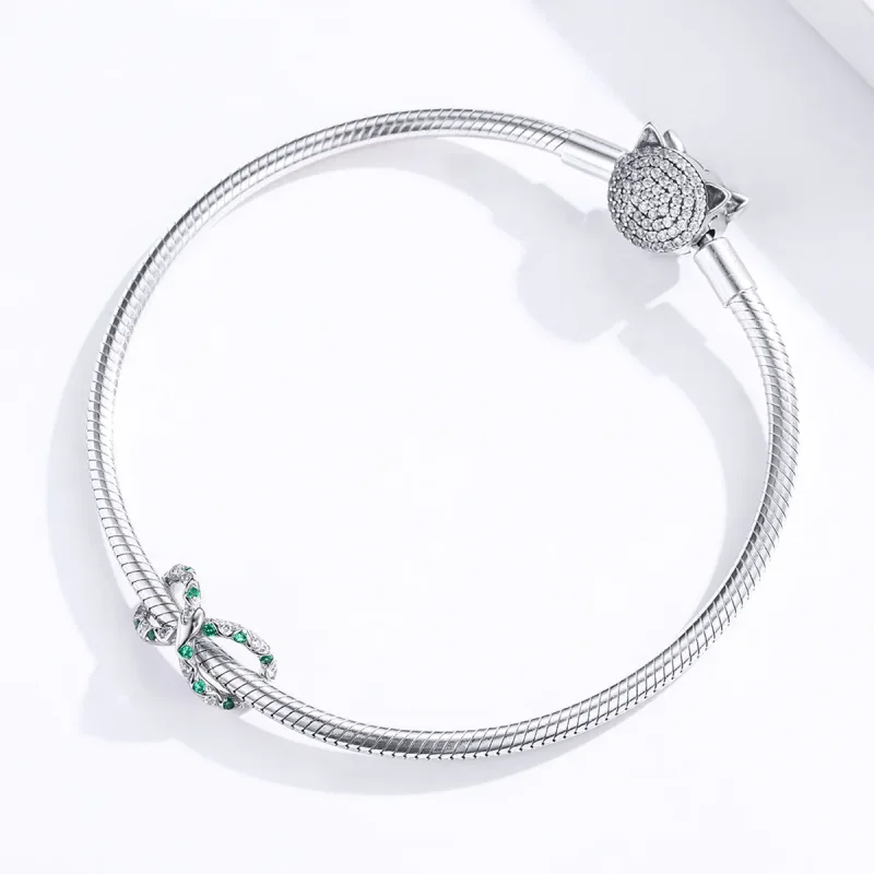 (image for) Pandora Style Silver Ouroboros Charm - BSC186 - View 3